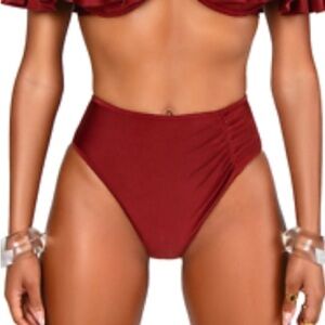 New! BFyne Remi Wine Burgundy Swim bikini Bottoms 2329